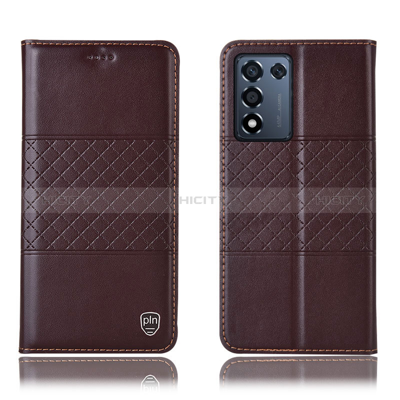 Coque Portefeuille Livre Cuir Etui Clapet H15P pour Realme 9 SE 5G Marron Plus