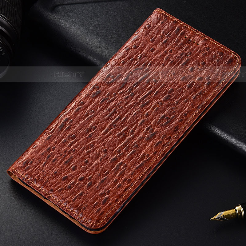 Coque Portefeuille Livre Cuir Etui Clapet H15P pour Samsung Galaxy F62 5G Marron Plus