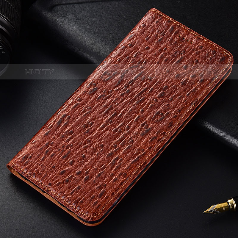 Coque Portefeuille Livre Cuir Etui Clapet H15P pour Samsung Galaxy M02s Marron Plus