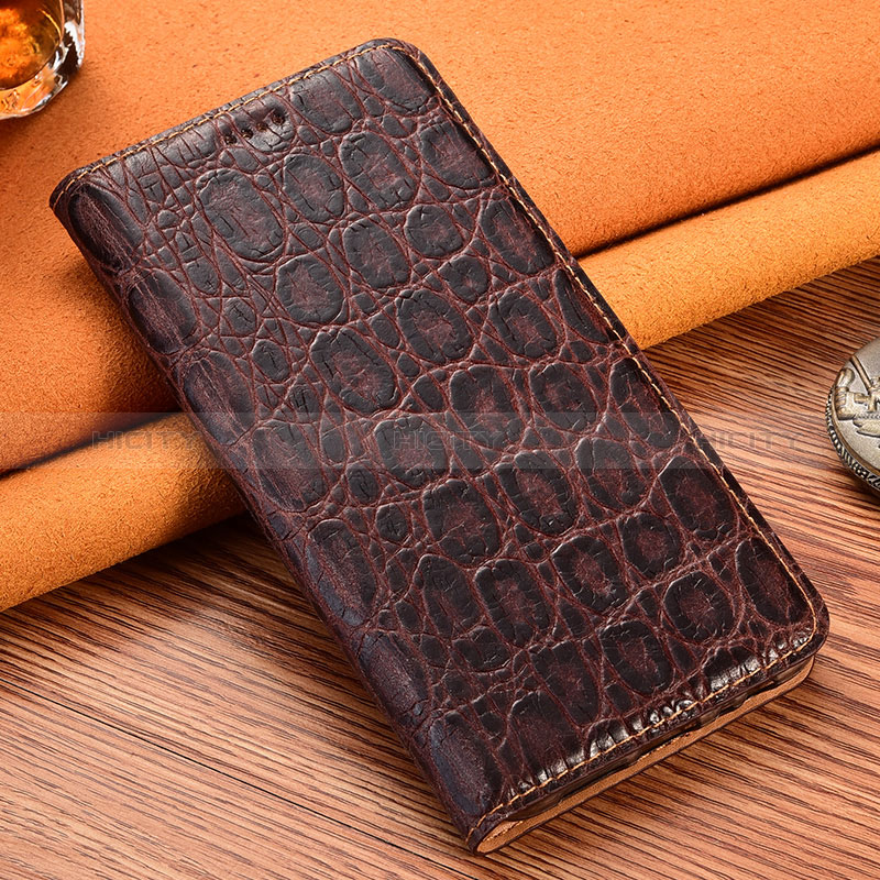 Coque Portefeuille Livre Cuir Etui Clapet H16P pour Huawei Honor 60 Pro 5G Marron Plus