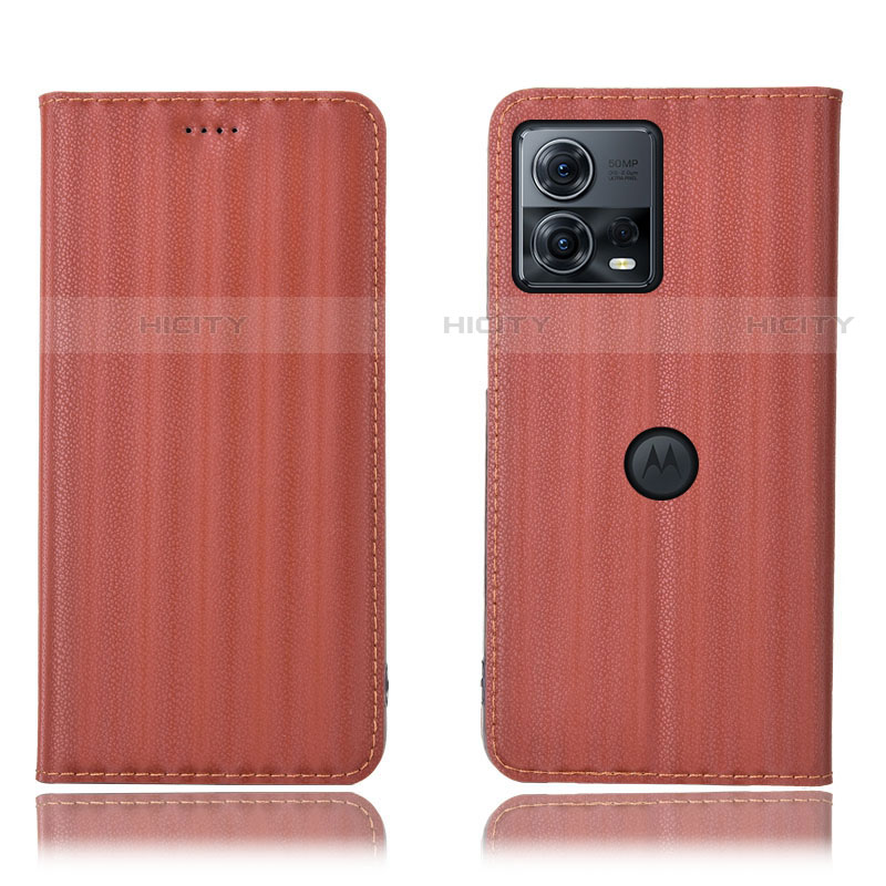 Coque Portefeuille Livre Cuir Etui Clapet H16P pour Motorola Moto Edge 30 Fusion 5G Marron Plus