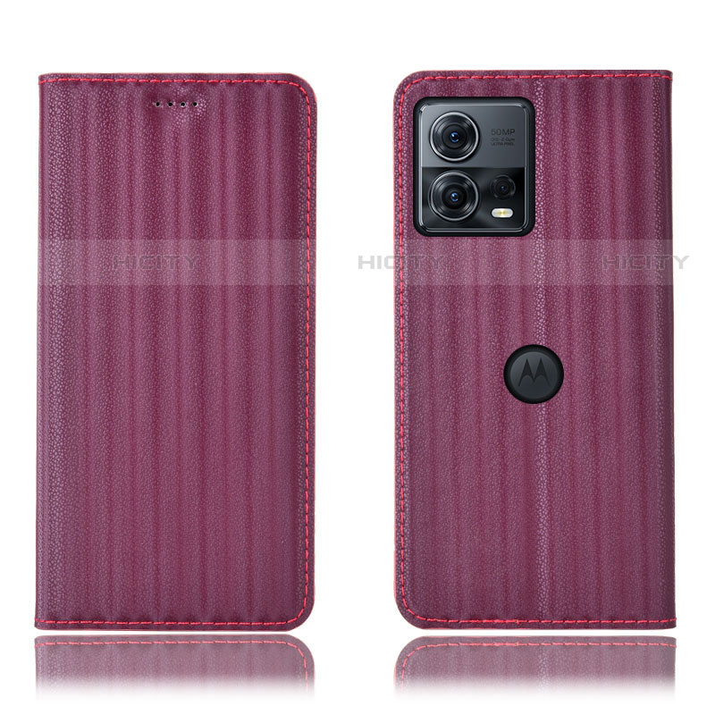 Coque Portefeuille Livre Cuir Etui Clapet H16P pour Motorola Moto Edge 30 Fusion 5G Violet Plus