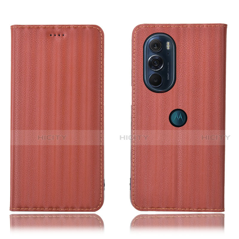 Coque Portefeuille Livre Cuir Etui Clapet H16P pour Motorola Moto Edge 30 Pro 5G Marron Plus