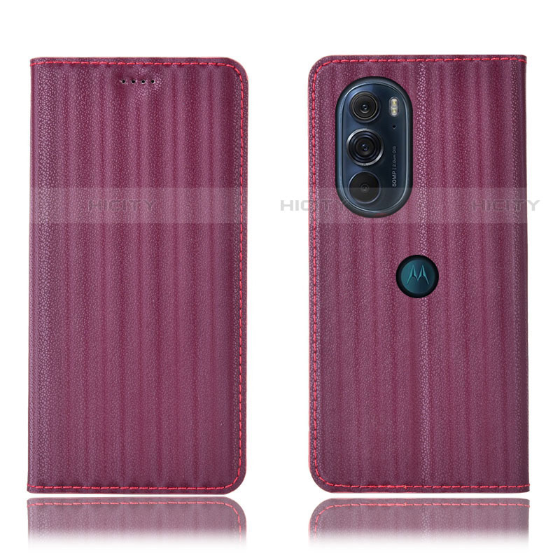 Coque Portefeuille Livre Cuir Etui Clapet H16P pour Motorola Moto Edge X30 5G Violet Plus