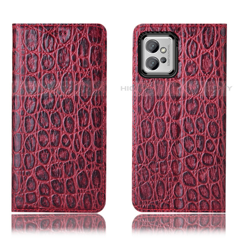 Coque Portefeuille Livre Cuir Etui Clapet H16P pour Motorola Moto G32 Rouge Plus