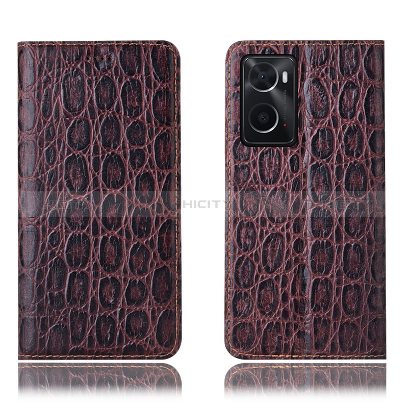 Coque Portefeuille Livre Cuir Etui Clapet H16P pour Oppo A36 Marron Plus