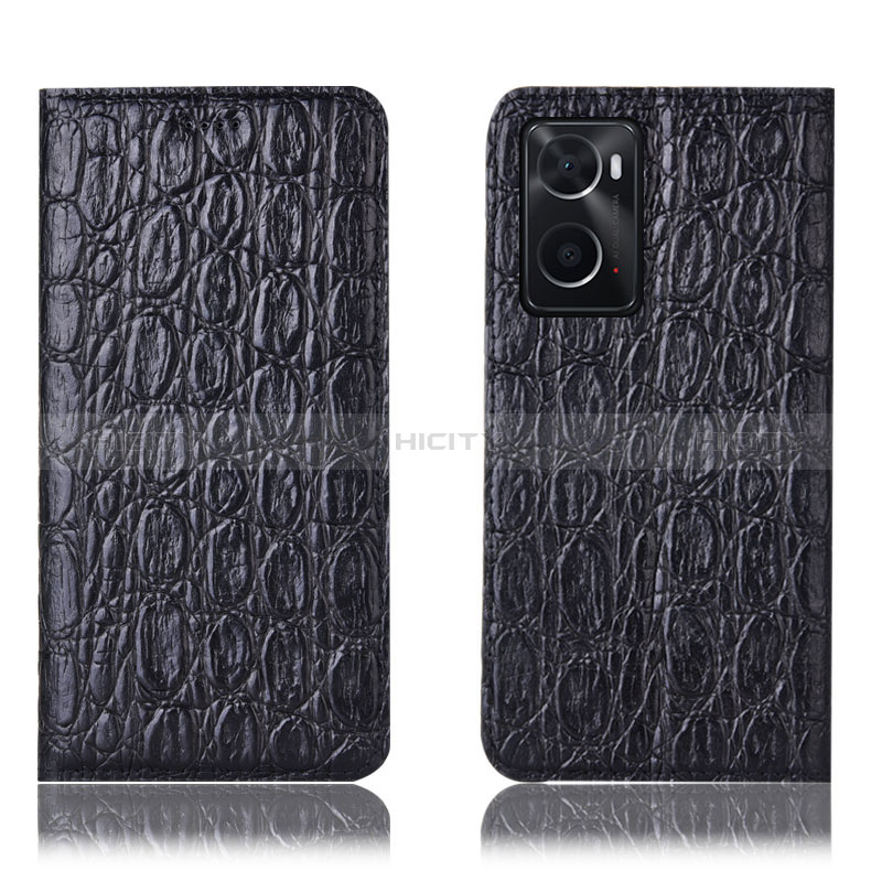 Coque Portefeuille Livre Cuir Etui Clapet H16P pour Oppo A36 Noir Plus