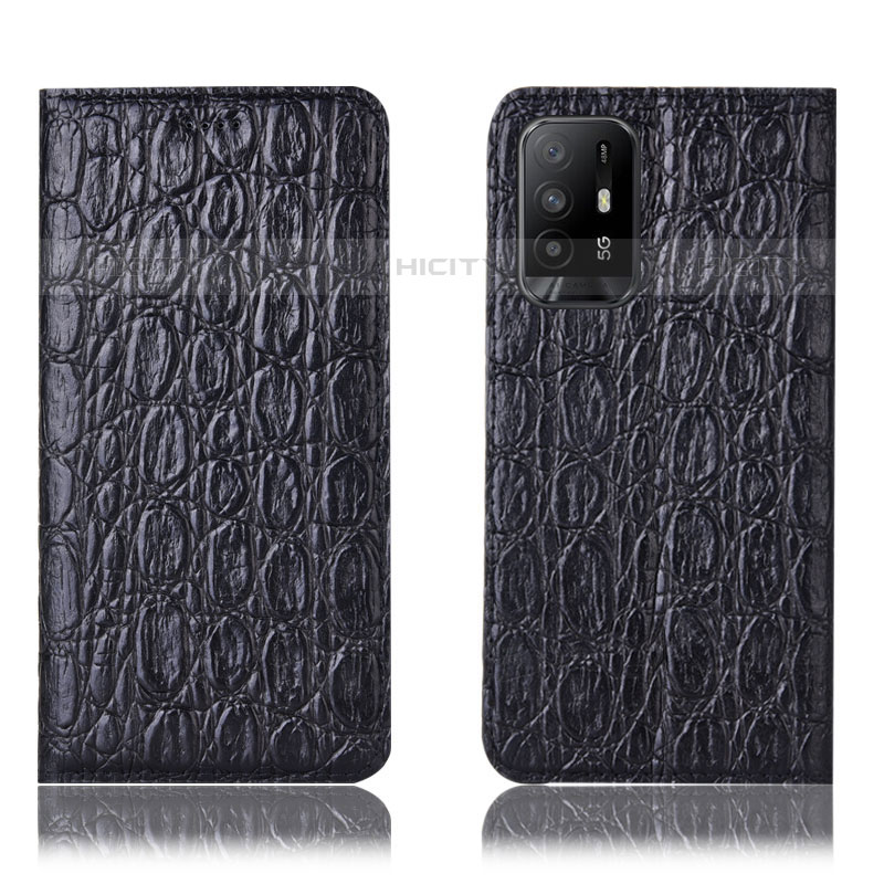 Coque Portefeuille Livre Cuir Etui Clapet H16P pour Oppo A94 5G Noir Plus