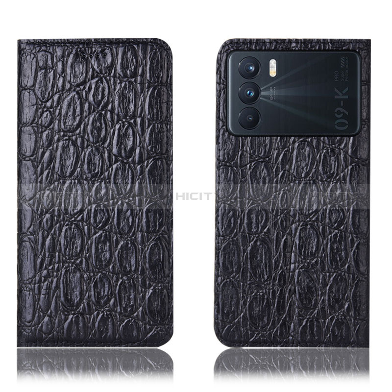 Coque Portefeuille Livre Cuir Etui Clapet H16P pour Oppo K9 Pro 5G Noir Plus