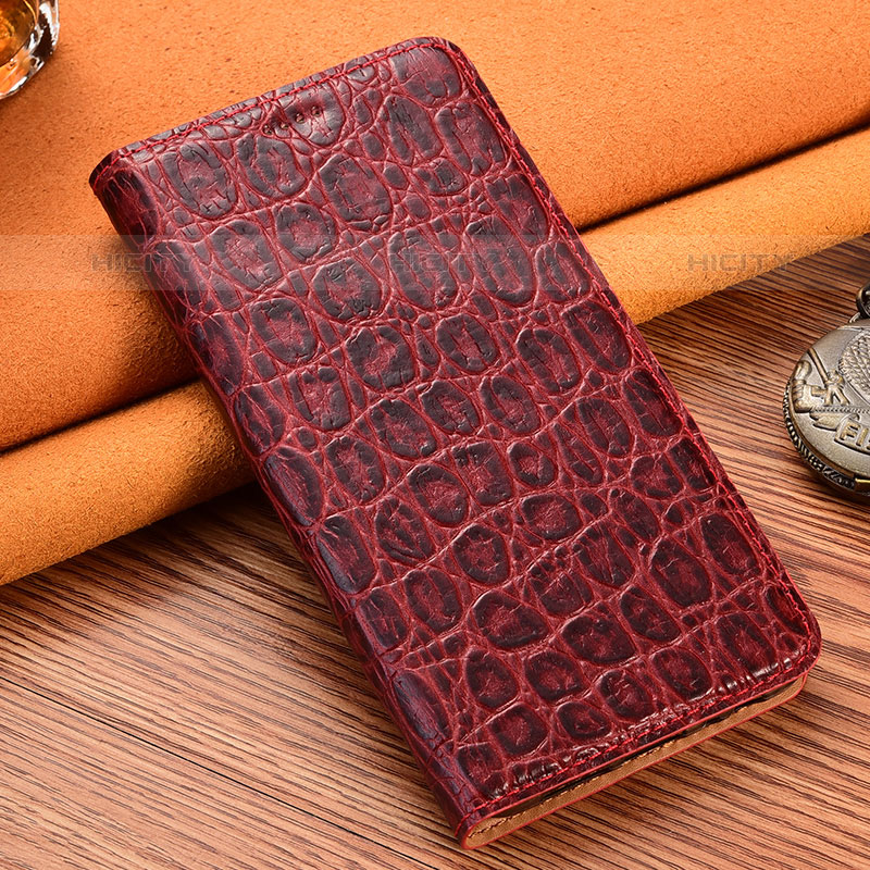 Coque Portefeuille Livre Cuir Etui Clapet H16P pour Oppo Reno6 Z 5G Rouge Plus