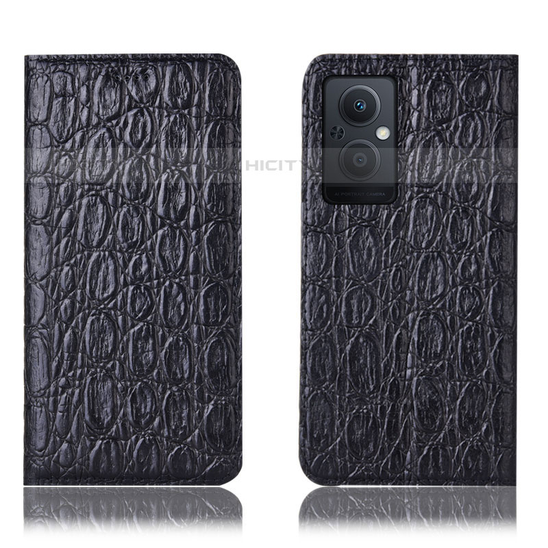 Coque Portefeuille Livre Cuir Etui Clapet H16P pour Oppo Reno7 Lite 5G Noir Plus