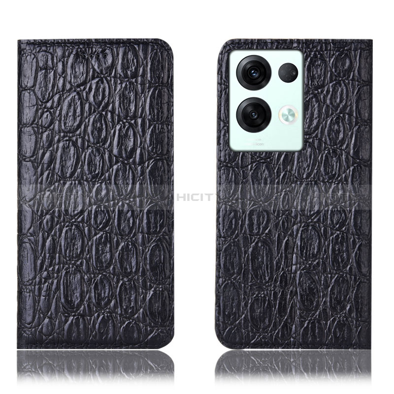 Coque Portefeuille Livre Cuir Etui Clapet H16P pour Oppo Reno9 Pro+ Plus 5G Noir Plus