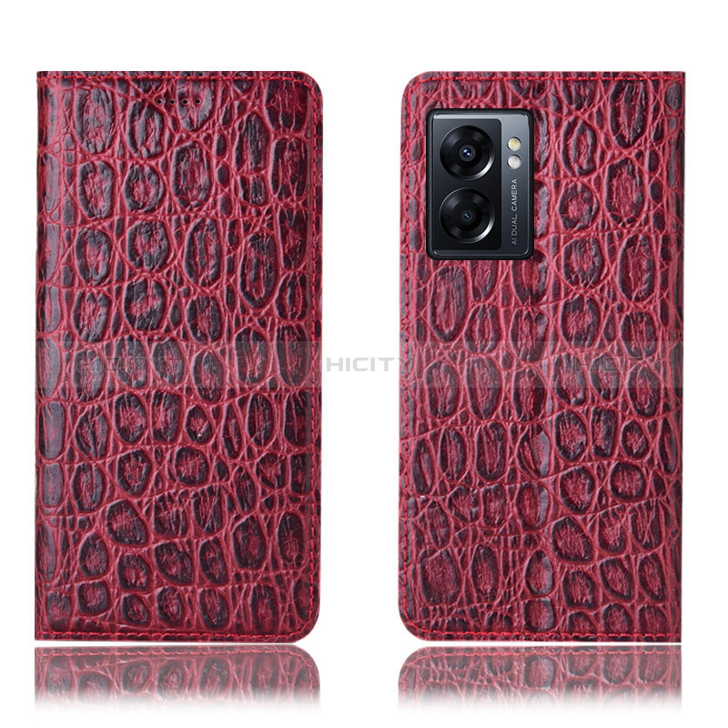 Coque Portefeuille Livre Cuir Etui Clapet H16P pour Realme Narzo 50 5G Rouge Plus