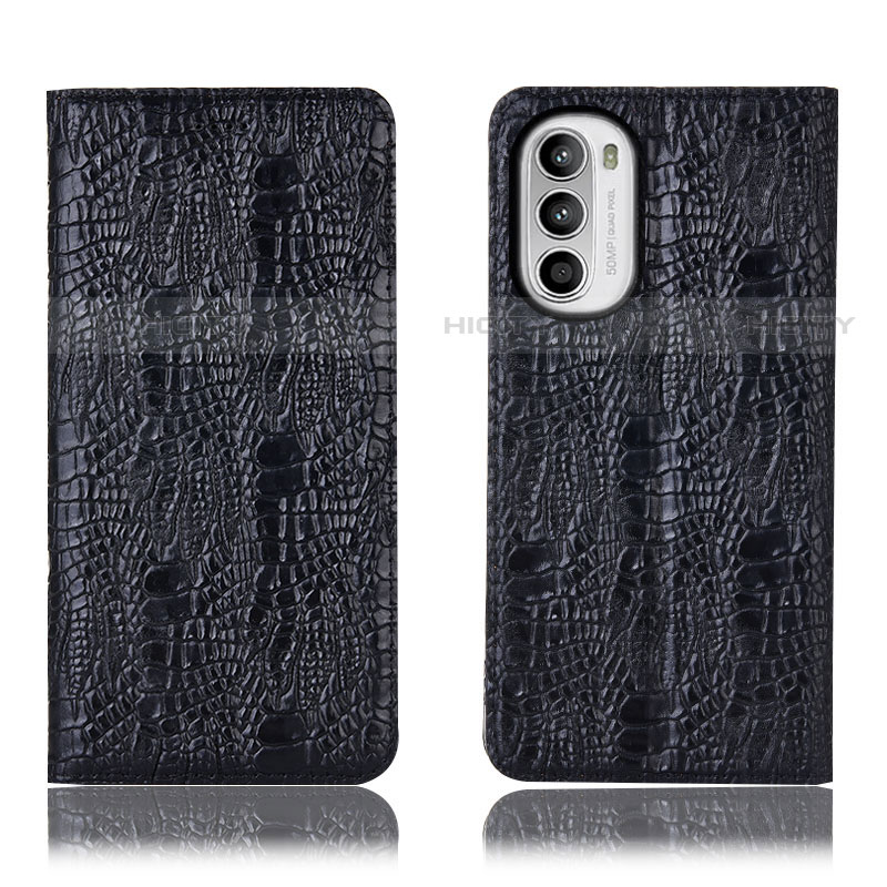 Coque Portefeuille Livre Cuir Etui Clapet H17P pour Motorola Moto Edge (2022) 5G Noir Plus