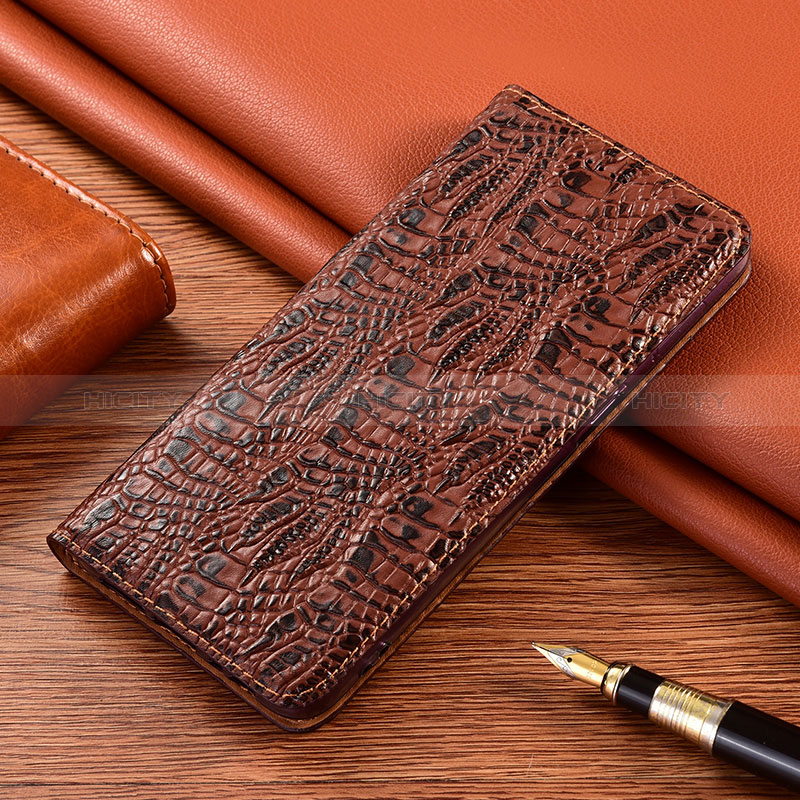 Coque Portefeuille Livre Cuir Etui Clapet H17P pour Motorola Moto Edge 40 5G Marron Plus