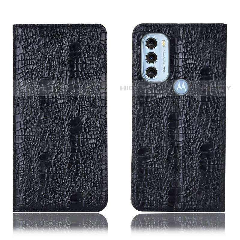 Coque Portefeuille Livre Cuir Etui Clapet H17P pour Motorola Moto G71 5G Noir Plus