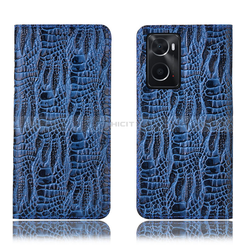 Coque Portefeuille Livre Cuir Etui Clapet H17P pour Oppo A36 Bleu Plus