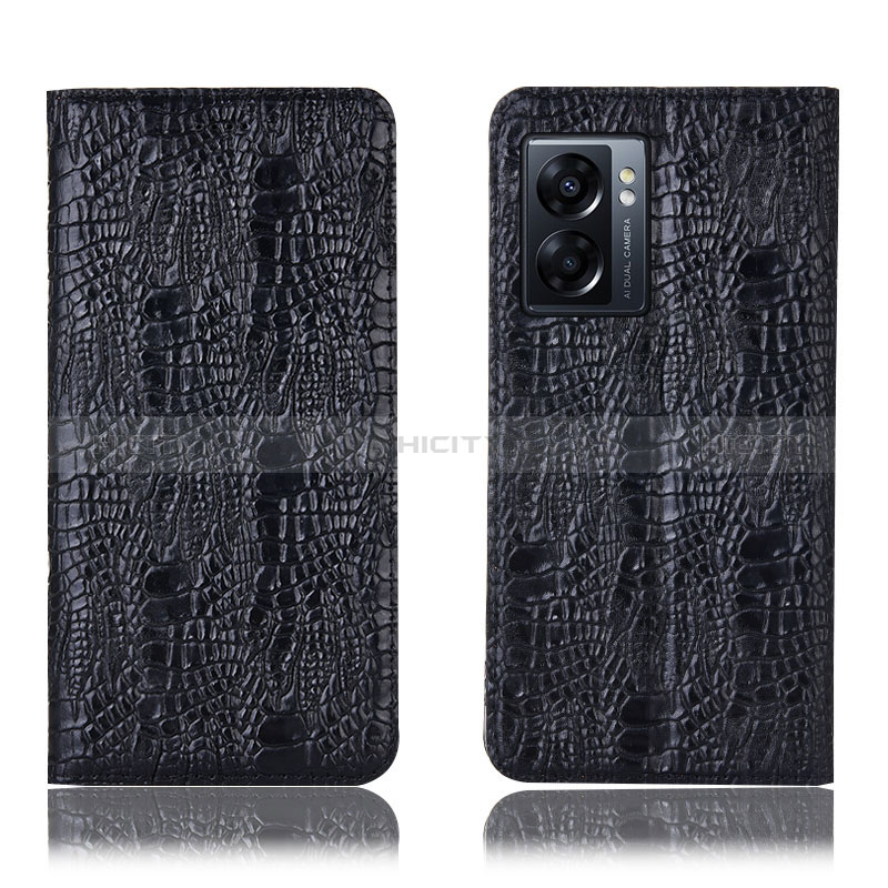 Coque Portefeuille Livre Cuir Etui Clapet H17P pour Oppo K10 5G India Noir Plus