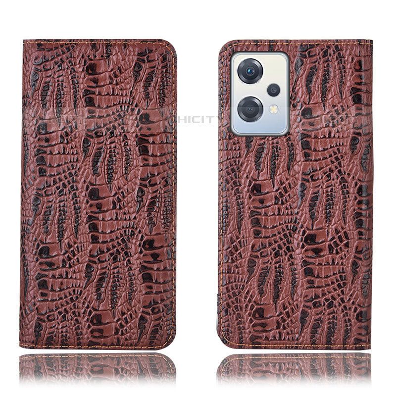 Coque Portefeuille Livre Cuir Etui Clapet H17P pour Oppo K10X 5G Marron Plus