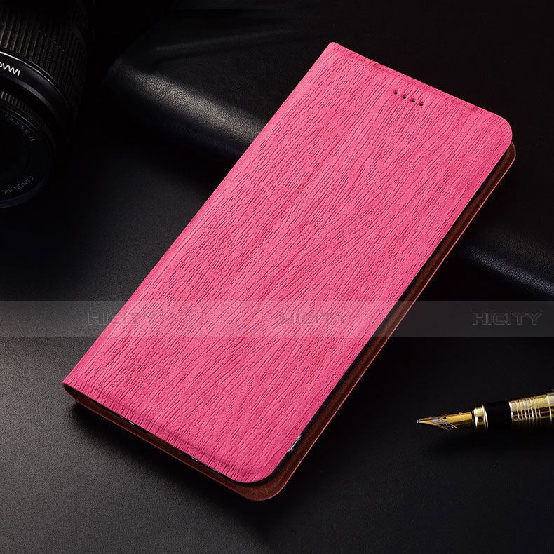 Coque Portefeuille Livre Cuir Etui Clapet H18 pour Apple iPhone 13 Pro Rose Rouge Plus