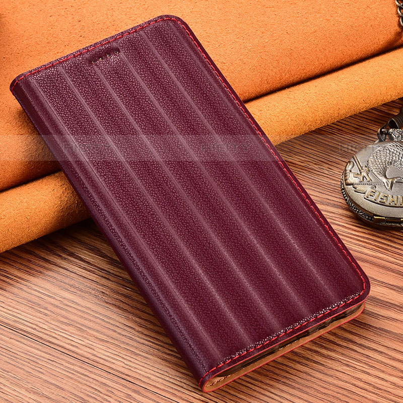 Coque Portefeuille Livre Cuir Etui Clapet H18P pour Motorola Moto Edge 20 Lite 5G Vin Rouge Plus