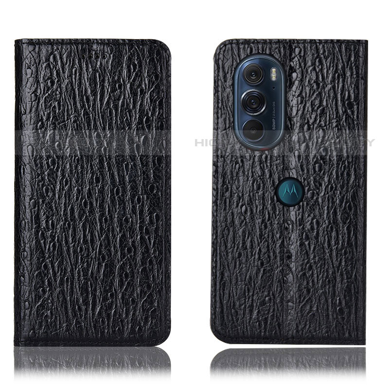 Coque Portefeuille Livre Cuir Etui Clapet H18P pour Motorola Moto Edge X30 5G Noir Plus