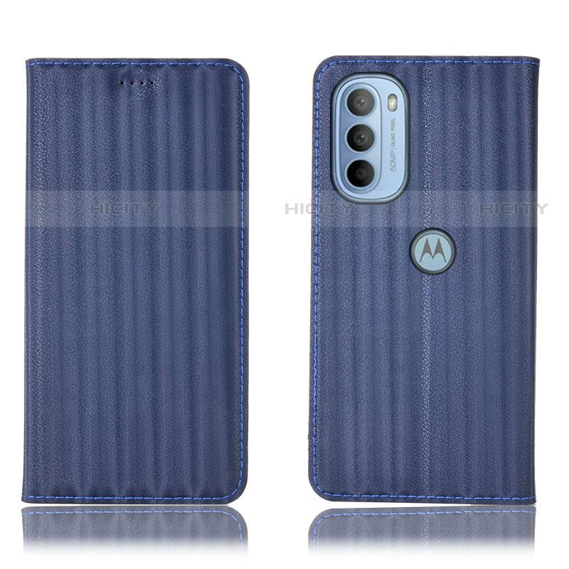 Coque Portefeuille Livre Cuir Etui Clapet H18P pour Motorola Moto G31 Bleu Plus