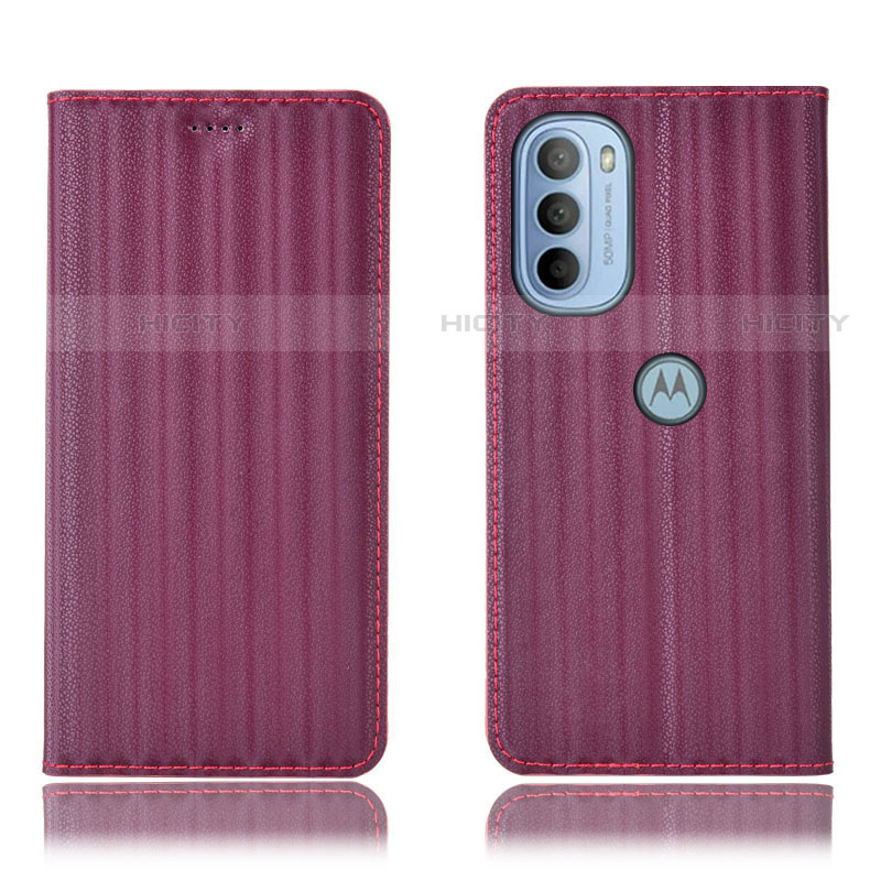 Coque Portefeuille Livre Cuir Etui Clapet H18P pour Motorola Moto G31 Violet Plus