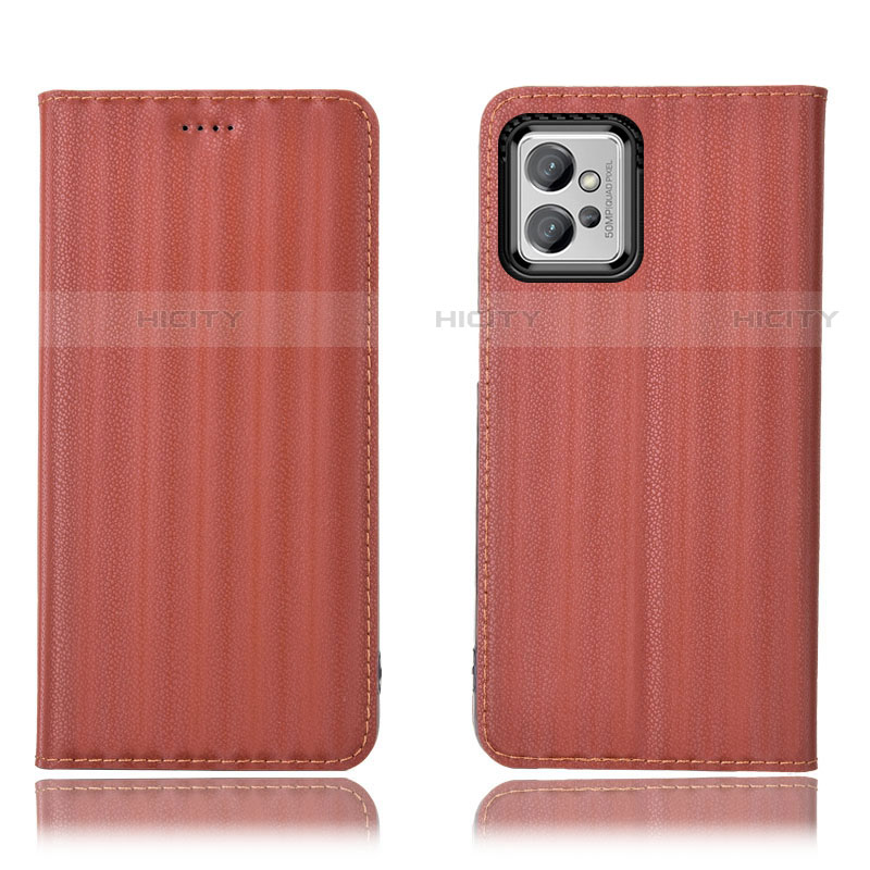 Coque Portefeuille Livre Cuir Etui Clapet H18P pour Motorola Moto G32 Marron Plus