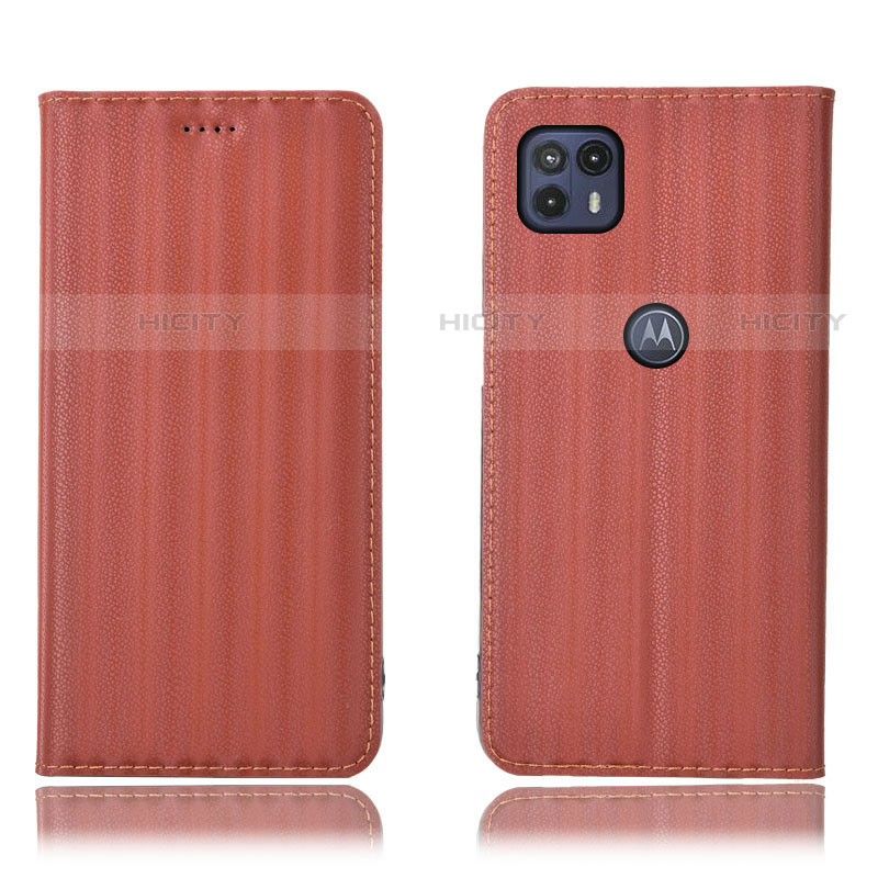 Coque Portefeuille Livre Cuir Etui Clapet H18P pour Motorola Moto G50 5G Marron Plus