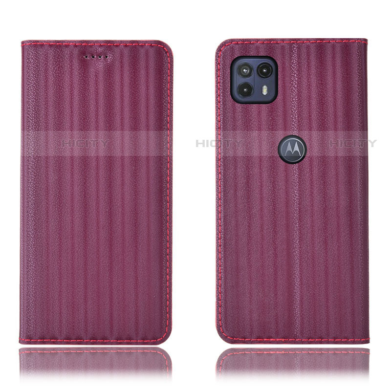 Coque Portefeuille Livre Cuir Etui Clapet H18P pour Motorola Moto G50 5G Violet Plus