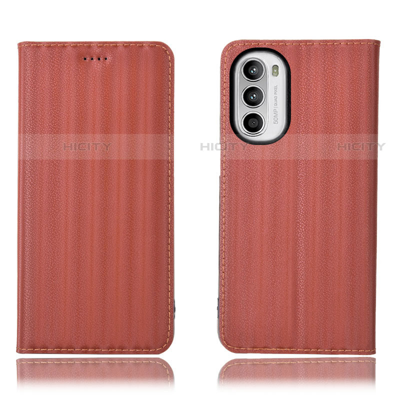 Coque Portefeuille Livre Cuir Etui Clapet H18P pour Motorola MOTO G52 Marron Plus