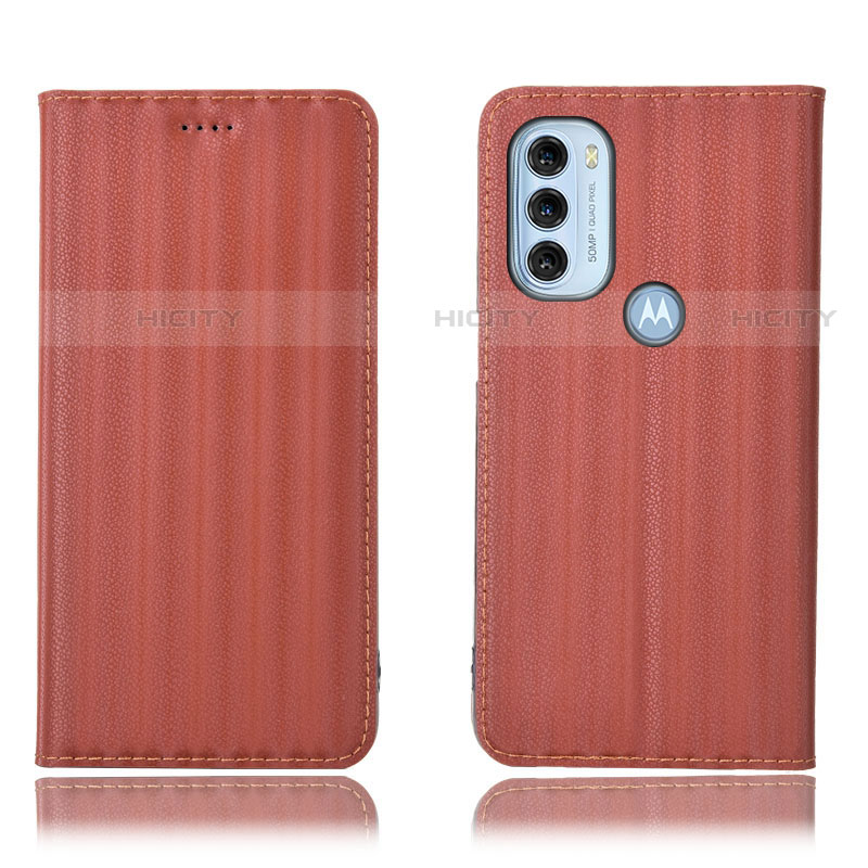 Coque Portefeuille Livre Cuir Etui Clapet H18P pour Motorola Moto G71 5G Marron Plus