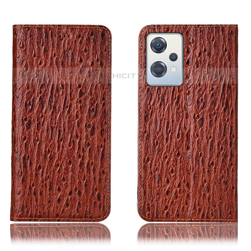 Coque Portefeuille Livre Cuir Etui Clapet H18P pour OnePlus Nord CE 2 Lite 5G Marron Plus