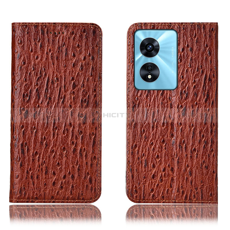 Coque Portefeuille Livre Cuir Etui Clapet H18P pour Oppo A1 5G Marron Plus