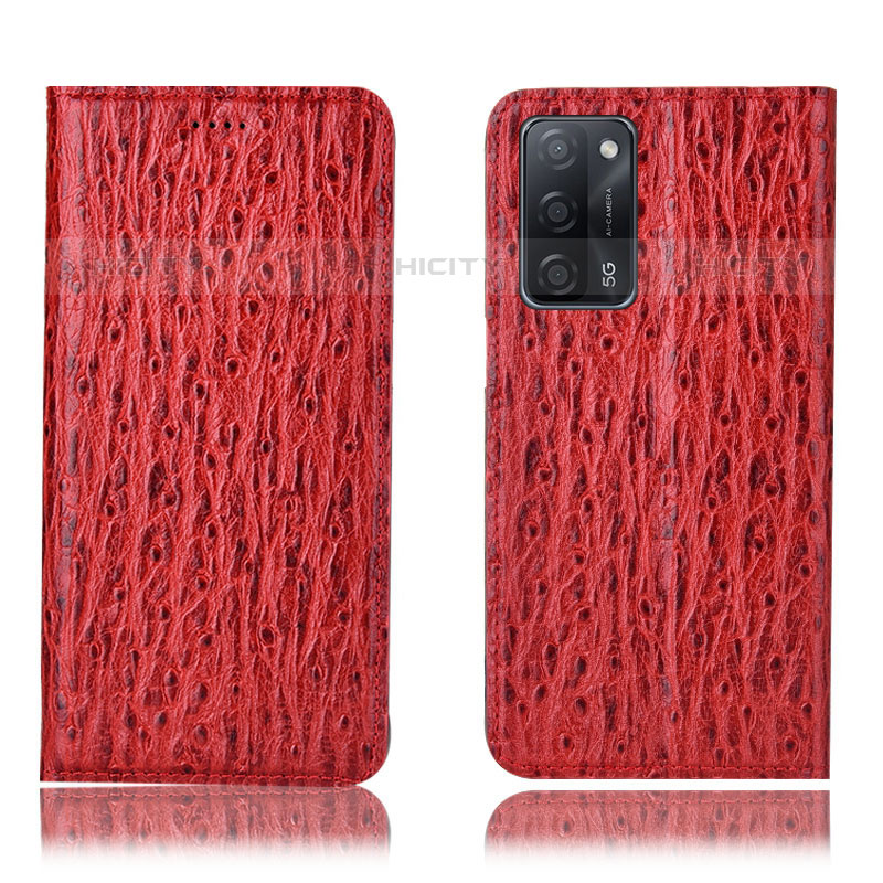 Coque Portefeuille Livre Cuir Etui Clapet H18P pour Oppo A53s 5G Rouge Plus