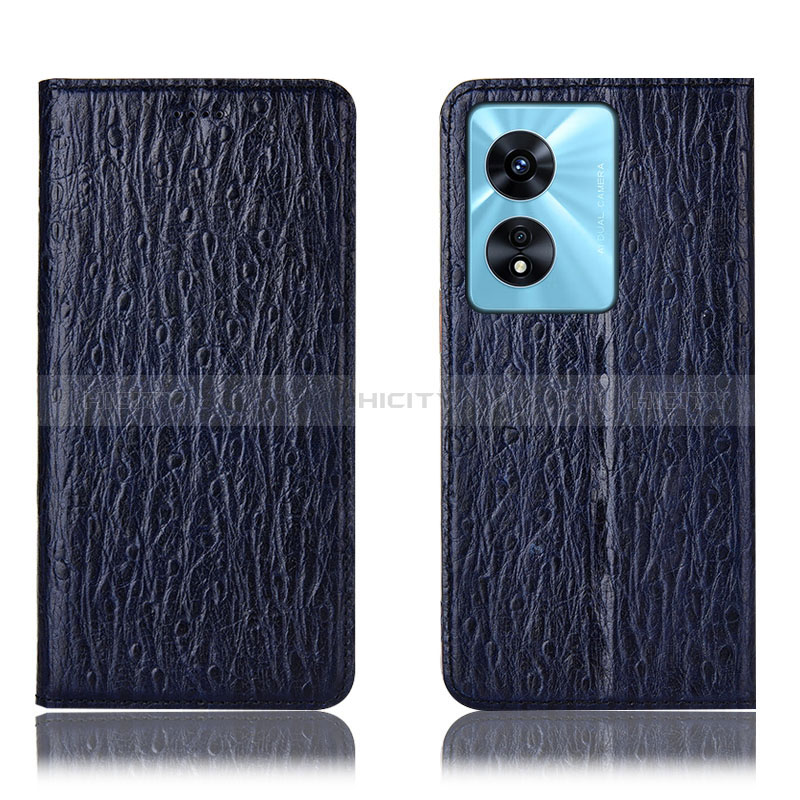 Coque Portefeuille Livre Cuir Etui Clapet H18P pour Oppo A58 5G Bleu Plus