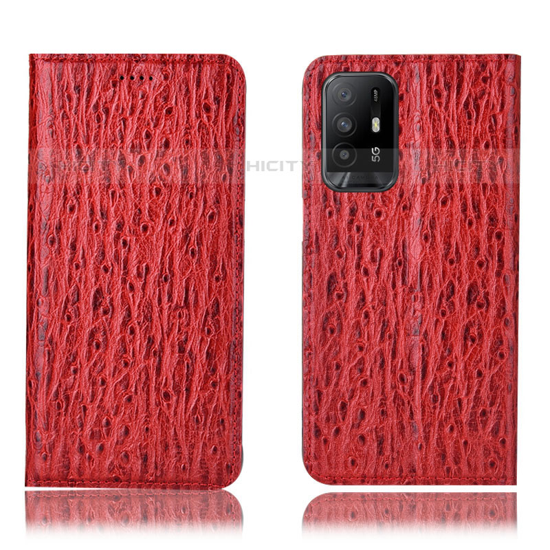 Coque Portefeuille Livre Cuir Etui Clapet H18P pour Oppo A94 5G Rouge Plus