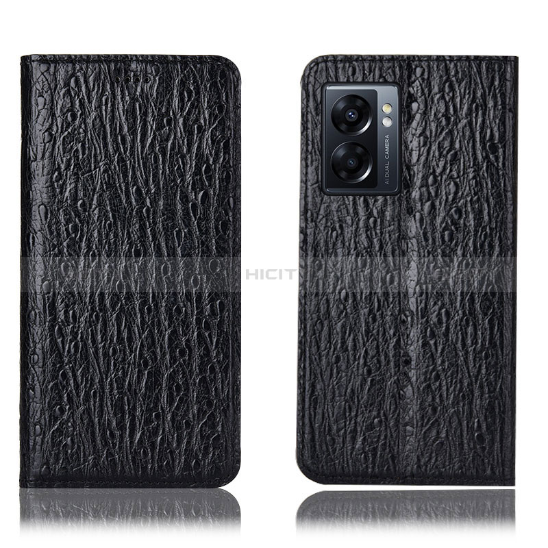 Coque Portefeuille Livre Cuir Etui Clapet H18P pour Oppo K10 5G India Noir Plus