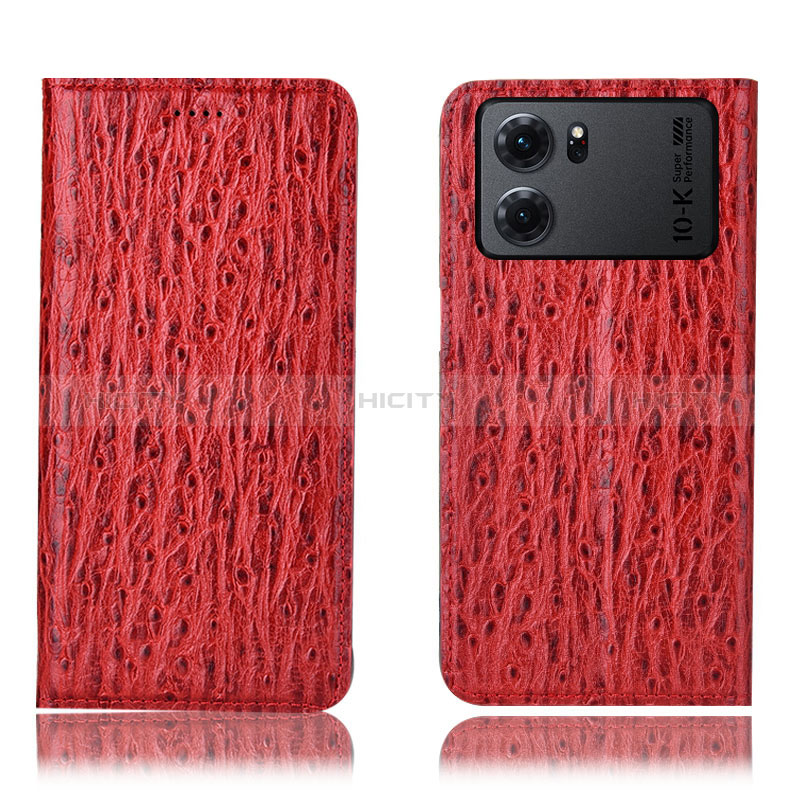 Coque Portefeuille Livre Cuir Etui Clapet H18P pour Oppo K10 5G Rouge Plus