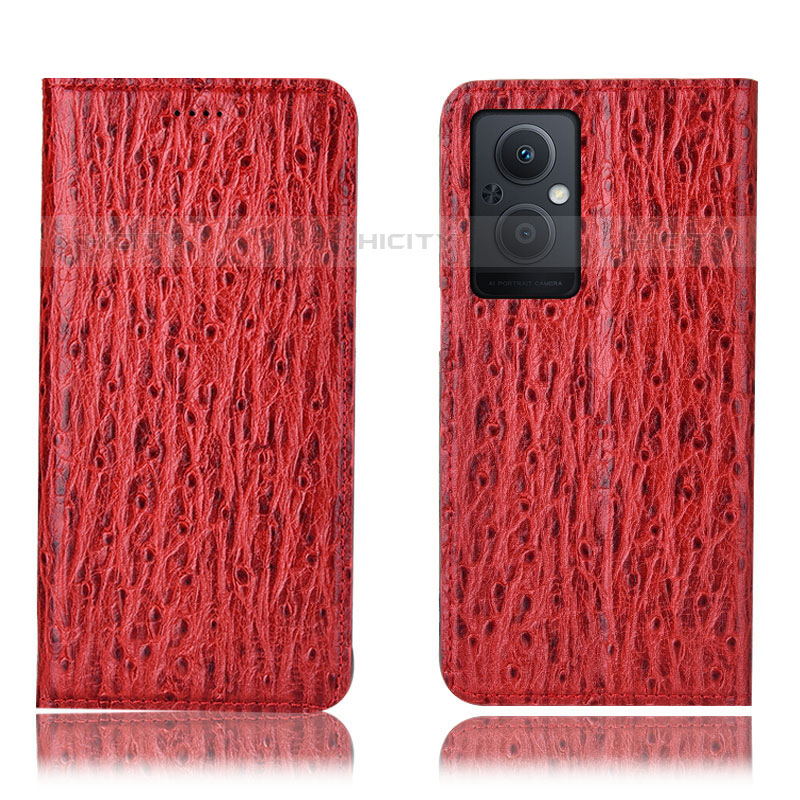 Coque Portefeuille Livre Cuir Etui Clapet H18P pour Oppo Reno7 Lite 5G Rouge Plus