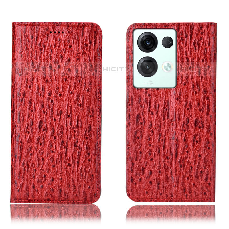 Coque Portefeuille Livre Cuir Etui Clapet H18P pour Oppo Reno8 Pro 5G Rouge Plus