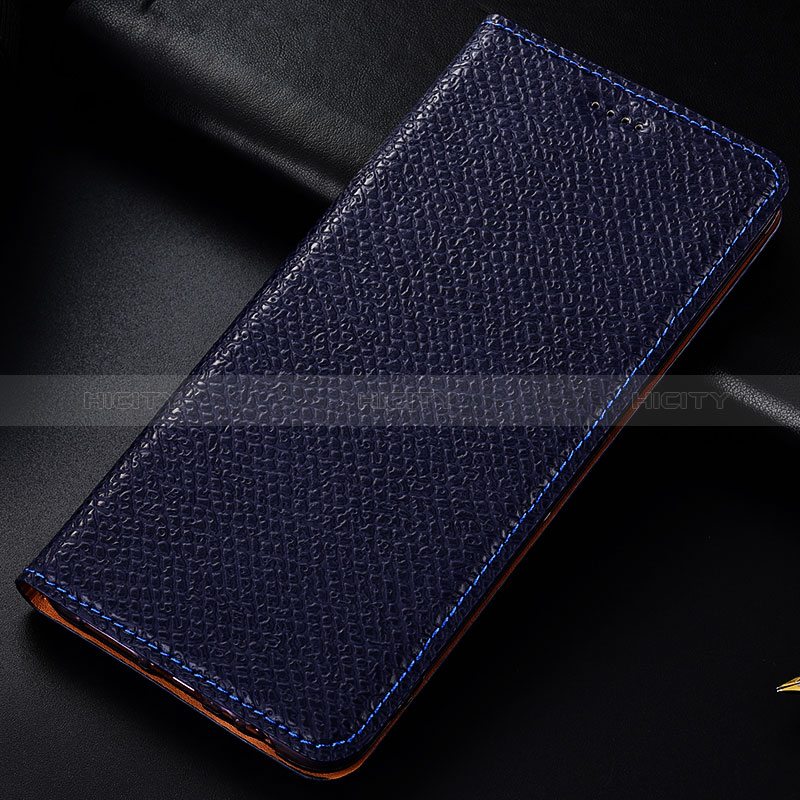Coque Portefeuille Livre Cuir Etui Clapet H18P pour Samsung Galaxy A12 5G Bleu Plus