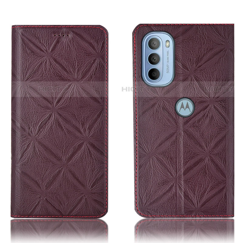 Coque Portefeuille Livre Cuir Etui Clapet H19P pour Motorola Moto G31 Vin Rouge Plus