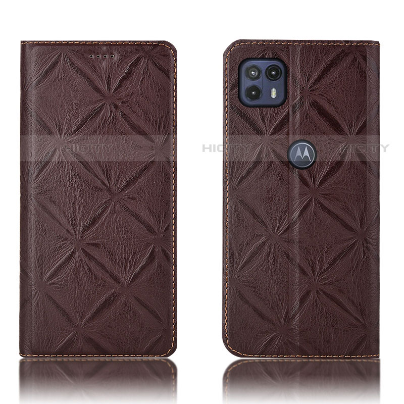 Coque Portefeuille Livre Cuir Etui Clapet H19P pour Motorola Moto G50 5G Marron Plus