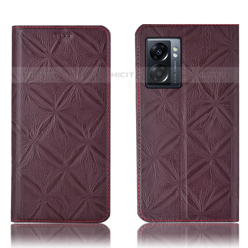 Coque Portefeuille Livre Cuir Etui Clapet H19P pour OnePlus Nord N300 5G Vin Rouge Plus