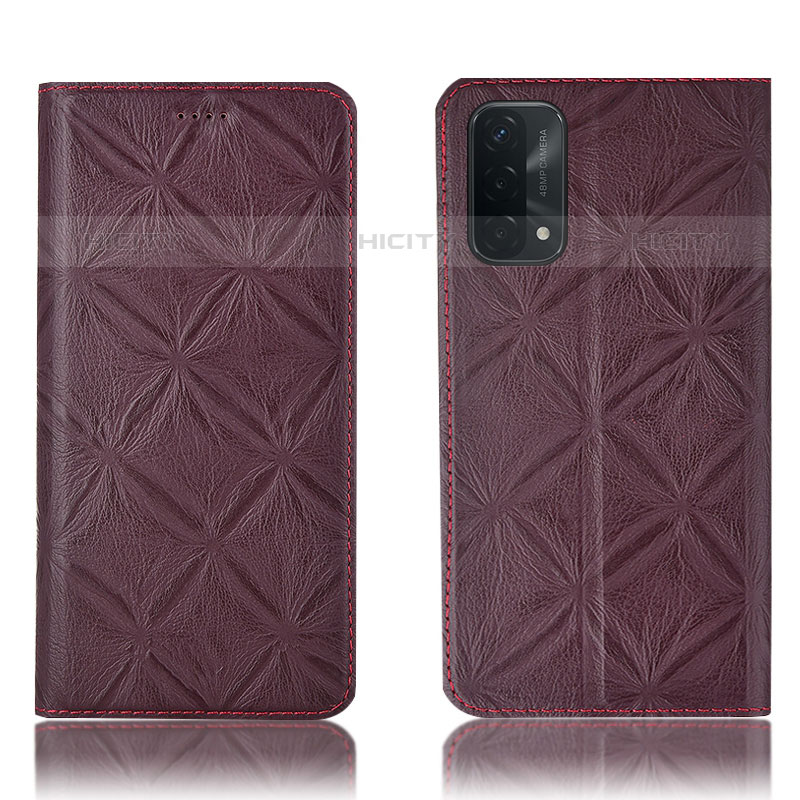 Coque Portefeuille Livre Cuir Etui Clapet H19P pour Oppo A93 5G Vin Rouge Plus