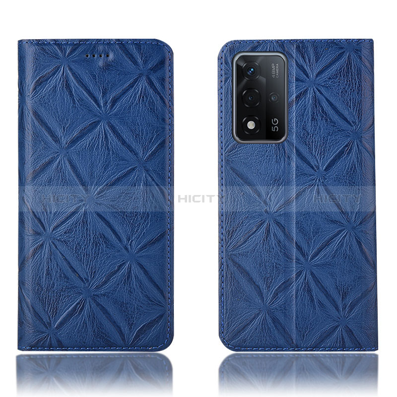 Coque Portefeuille Livre Cuir Etui Clapet H19P pour Oppo A93s 5G Bleu Plus