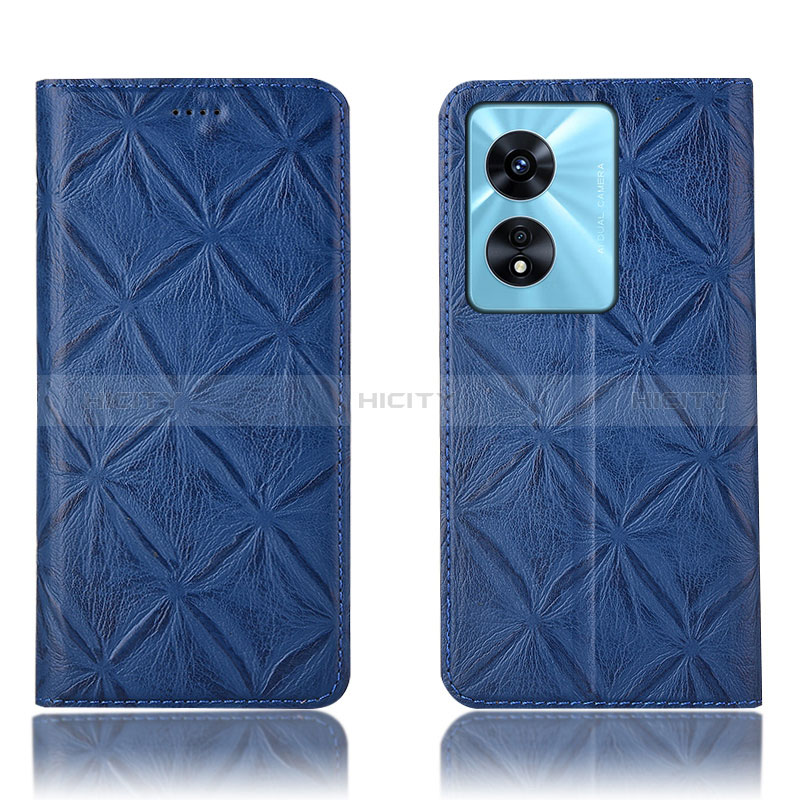 Coque Portefeuille Livre Cuir Etui Clapet H19P pour Oppo A98 5G Bleu Plus