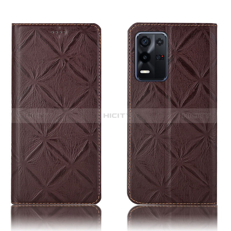 Coque Portefeuille Livre Cuir Etui Clapet H19P pour Oppo K9X 5G Marron Plus